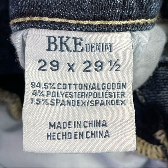 BKE Parker Jeans Women’s 29X27.5* Blue Bootcut High Rise Dark Denim Distressed - Picture 7 of 13